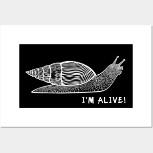 Land Snail - I'm Alive! - meaningful animal ink art design Posters and Art